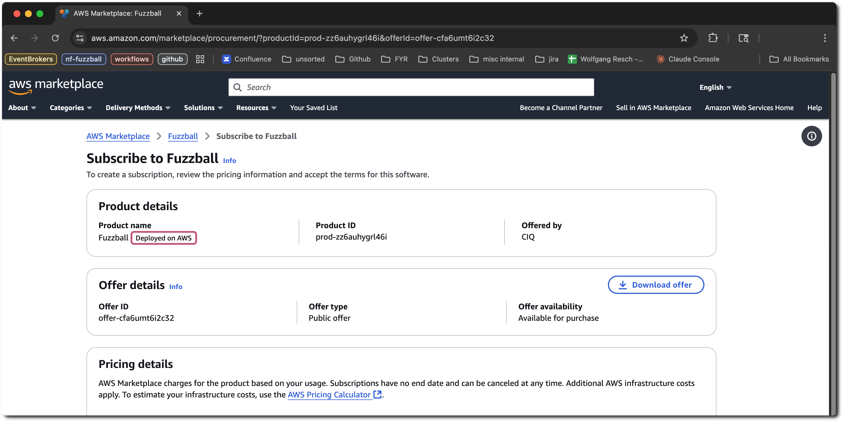 Fuzzball subscription page