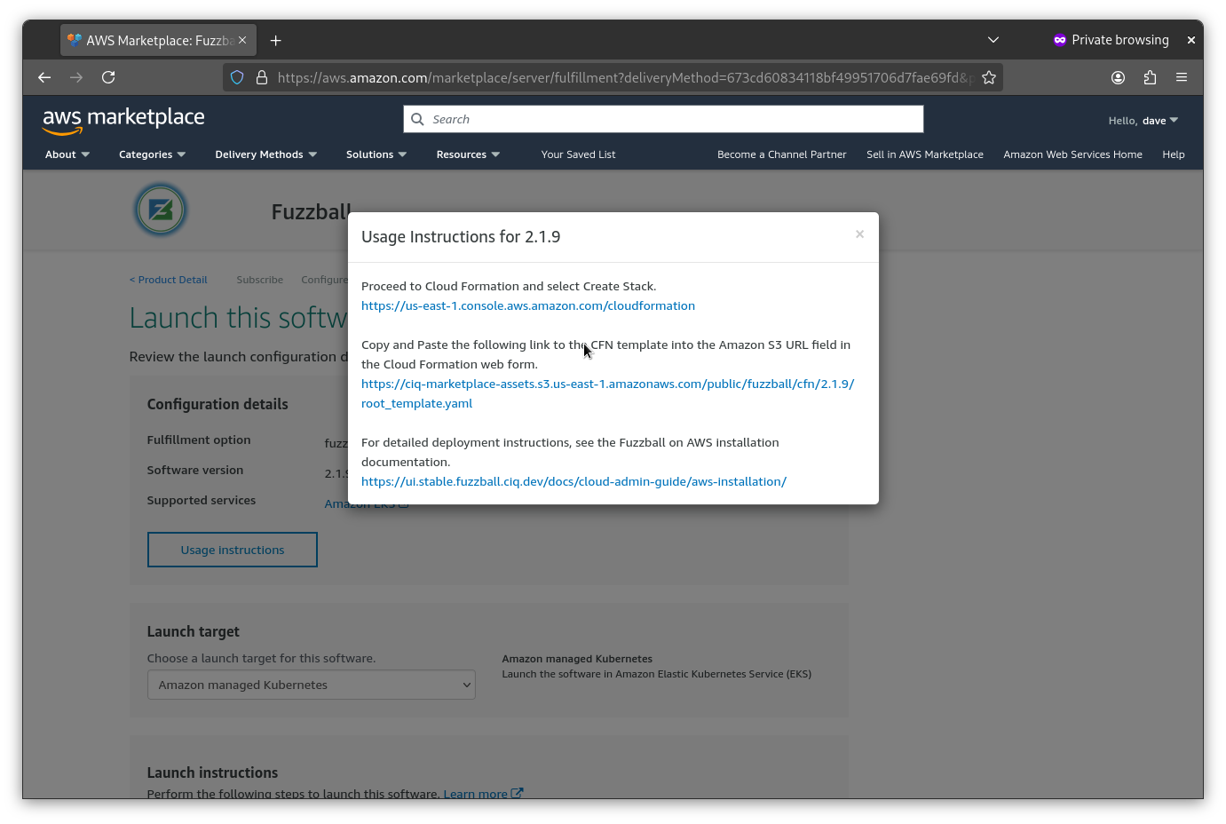 Usage Instructions to Launch software page