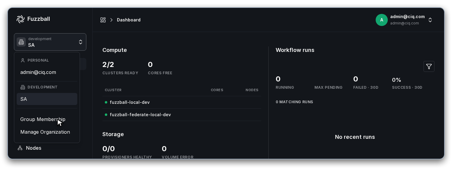 Account switcher with Group Membership option