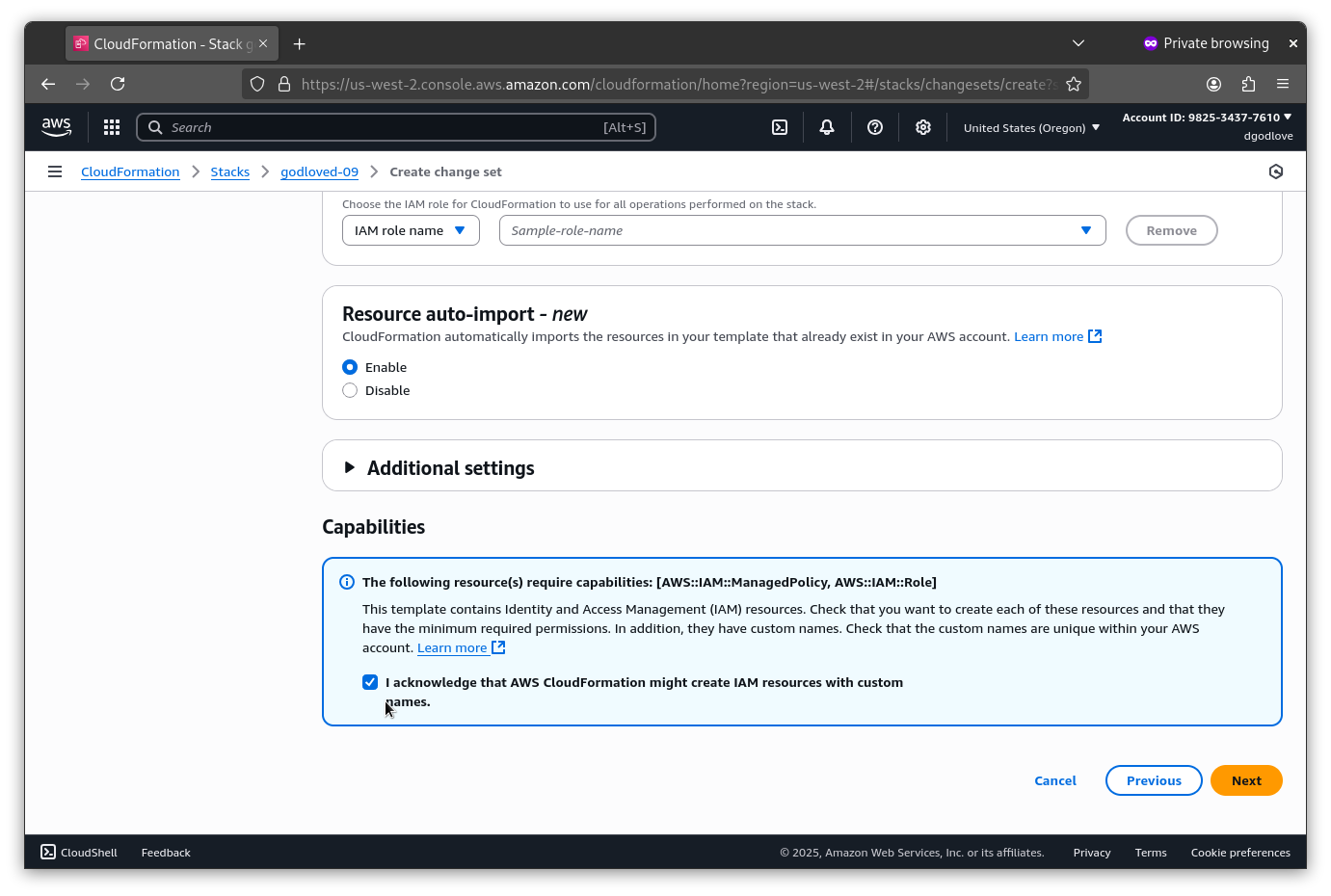 Review and acknowledge changes on screen 1