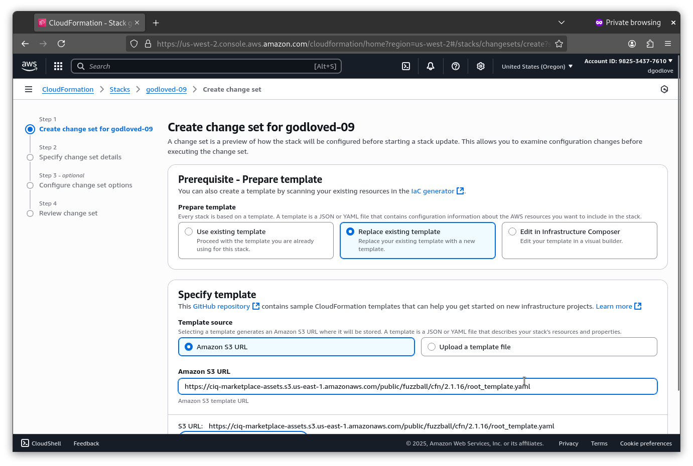 Replace existing Template with Amazon S3 URL