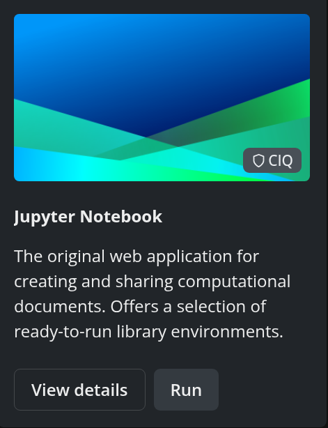 Fuzzball workflow catalog Jupyter Notebook template tile