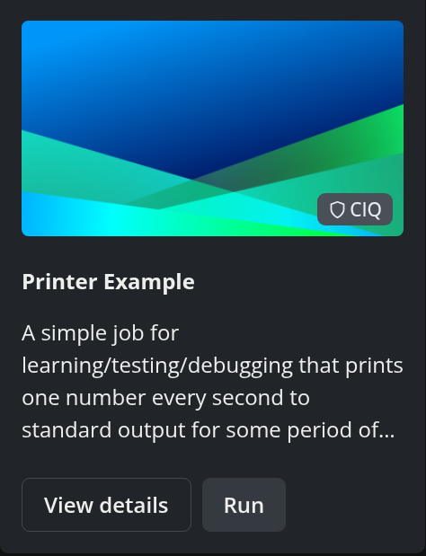 Fuzzball workflow catalog printer example template tile