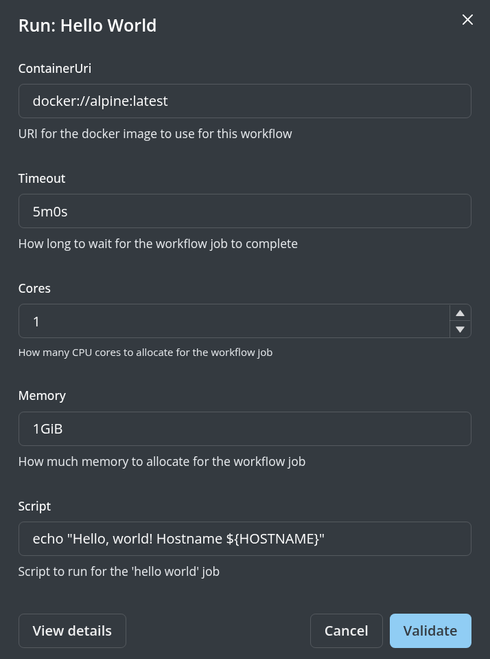 Hello, world template parameters to modify and validate generated Fuzzfile