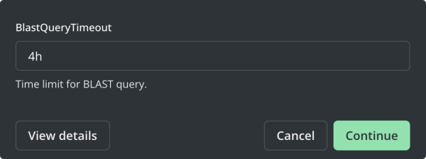 Fuzzball workflow catalog BLAST continue