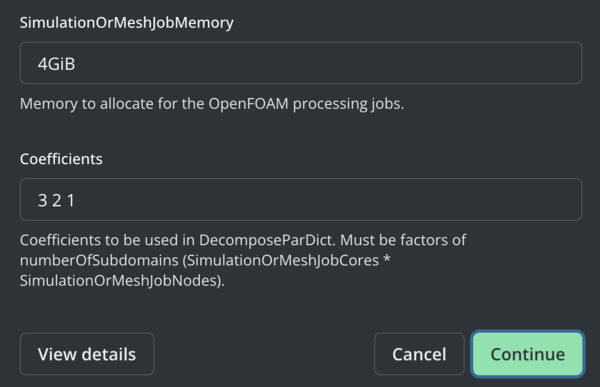 Fuzzball workflow catalog OpenFOAM continue