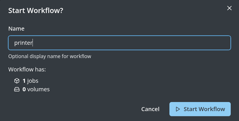 Printer example template workflow name prompt